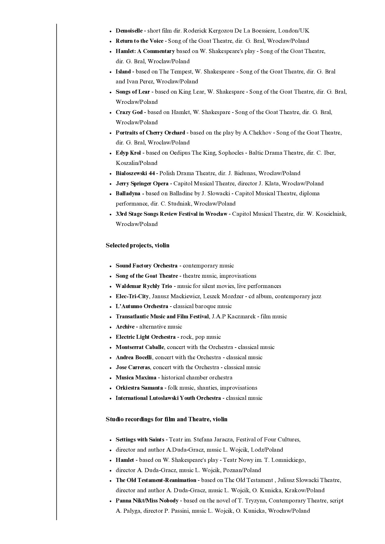 Olga Kunicka — CV page 2